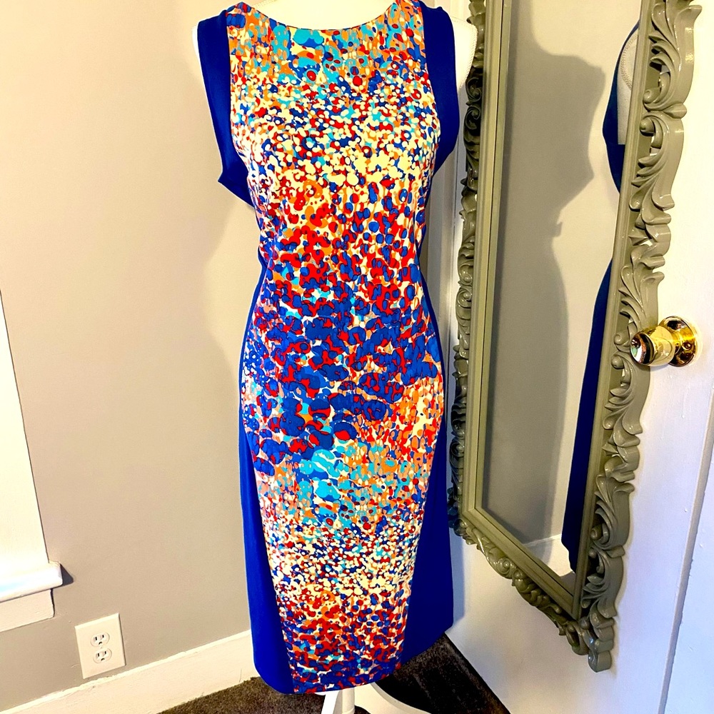 Tea Length body slimming dress. Size L.